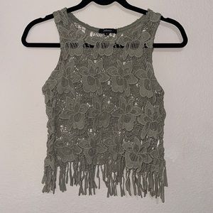 Camo green Lacey crop top